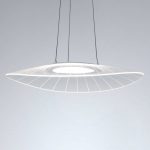 LED-pendellampe Vela, hvit, oval, 59 cm x 43 cm
