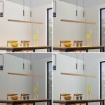 LED-pendellampe i bjelkeform i tre Tamlin, bøk