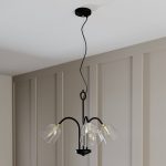 Lucande Anjita hengelampe, glasskjerm, 3 lyskilder
