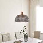 Lucande Biljana pendellampe med bur, brun, 50 cm
