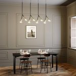 Lucande Carlea hengelampe, 8 lysk., svart messing