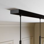 Lucande Carlea hengelampe, 8 lysk., svart messing