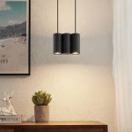 Lucande Cesur hengelampe, 3 lyskilder, svart