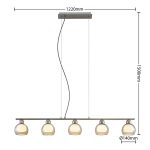 Lucande Kaiya hengelampe, glass, 5 lyskilder