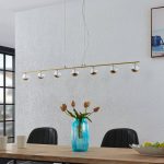 Lucande Kilio LED-hengelampe, 7 lyskilder, gull