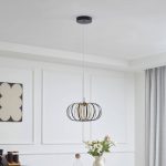 Lucande LED-hengelampe Birger, Ø 39 cm, svart/gull