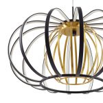 Lucande LED-hengelampe Birger, Ø 39 cm, svart/gull