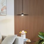 Lucande LED hengelampe Tethrion, svart, aluminium, Ø 40 cm
