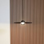 Lucande LED hengelampe Tethrion, svart, aluminium, Ø 40 cm