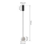 Lucande LED-pendel Darkorin, hvit, hakk, gips, 12 cm