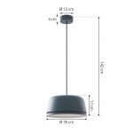 Lucande LED-pendel Faelinor, blå, aluminium, Ø 35 cm