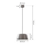Lucande LED-pendel Faelinor, grå, aluminium, Ø 35 cm