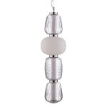 Lucande LED-pendel Fedra, glass, grå/hvit, Ø 17 cm