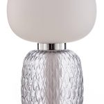 Lucande LED-pendel Fedra, glass, grå/hvit, Ø 17 cm