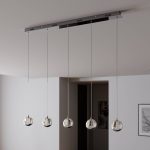 Lucande LED-pendel Hayley, 5-lys, lang, kromfarget