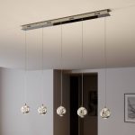 Lucande LED-pendel Hayley, 5-lys, lang, kromfarget
