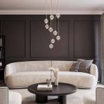 Lucande LED-pendel Hayley, 9-lys, kromfarget, glass