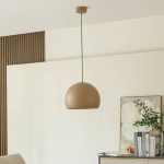 Lucande LED-pendel Lythara, brun, Ø 40 cm, aluminium