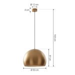 Lucande LED-pendel Lythara, gull, Ø 50 cm, aluminium