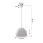Lucande LED-pendel Lythara, hvit, Ø 40 cm, aluminium
