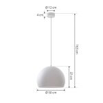 Lucande LED-pendel Lythara, hvit, Ø 50 cm, aluminium