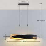 Lucande LED-pendel Marija, lineær, svart, metall