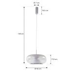 Lucande LED-pendel Orasa, glass, hvit/klar, Ø 43 cm