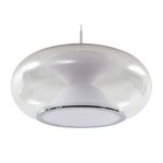 Lucande LED-pendel Orasa, glass, hvit/klar, Ø 43 cm