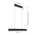 Lucande LED-pendel Philine, 101 cm, svart, jern