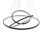 Lucande LED-pendellampe Ezana, svart, metall, Ø 80 cm