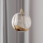Lucande LED-pendellampe Hayley, gull, 1 lyskilde, glass