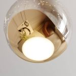 Lucande LED-pendellampe Hayley, gull, 1 lyskilde, glass