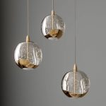Lucande LED-pendellampe Hayley, gull, 3 lyskilder, glass
