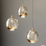 Lucande LED-pendellampe Hayley, gull, 3 lyskilder, glass