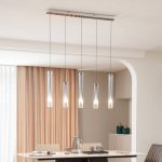 Lucande LED-taklampe Korvitha, 5-lys, grå, glass