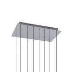 Lucande LED-taklampe Korvitha, 8-lys, grå, glass