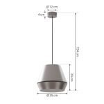 Lucande Mynoria LED-pendel, grå, aluminium, Ø 35 cm