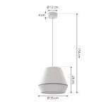 Lucande Mynoria LED-pendel, hvit, aluminium, Ø 35 cm