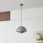 Lucande Nymara LED-pendel, grå, aluminium, Ø 40 cm
