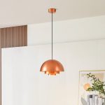 Lucande Nymara LED-pendel, kobber, aluminium, Ø 40 cm