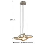 Lucande Quinn LED-pendellampe, 4 lyskilder nikkel
