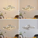Lucande Quinn LED-pendellampe, 4 lyskilder nikkel