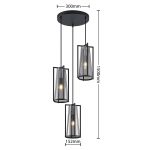 Lucande Rufina pendellampe, 3 lyskilder, rund
