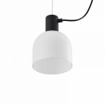 Lucande Serina hengelampe, 5 lys, hvitt glass