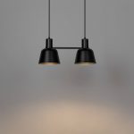 Lucande Servan hengelampe, svart, 2 lyskilder
