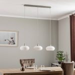 Lucande Sharvil pendellampe, tre lamper, glass