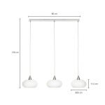 Lucande Sharvil pendellampe, tre lamper, glass