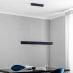 Lucande Stigis LED-pendellampe, lang svart