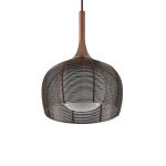 Lucande Tetira hengelampe, 1 lys, 30 cm, brun