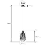 Lucande Tinko pendellampe med bur, svart, 20 cm